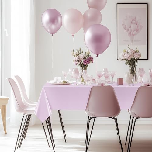 Just Shimmer 6 Piece Pink Tablecloth 54x72 Waterproof Disposable