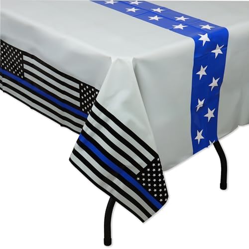 Havercamp Police Blue Line Tablecloth 108x54 Inches