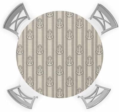 ZOE GARDEN Waterproof Round Tablecloth with Elastic Fit 36-44 Inch