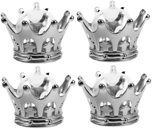 12pcs Fillable Silver Dome Crown Centerpieces for Weddings and Parties