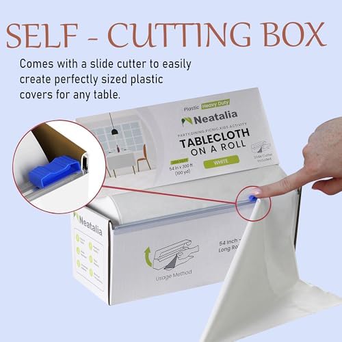 300 ft White Premium Disposable Waterproof Table Cloth Rolls for Outdoor Events