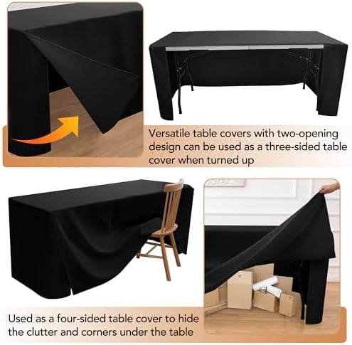 HolidayIdeas Fitted Table Covers 2 Pack Black