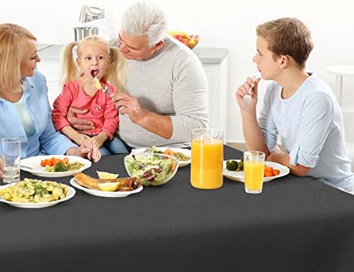 NEWOOK Black Rectangle Tablecloths 6 Pack