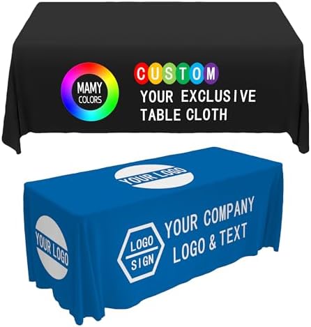 Custom Table Cloth with Business Logo Text 4FT