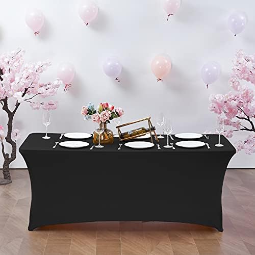 CWK 6FT Stretch Spandex Table Cover - Black