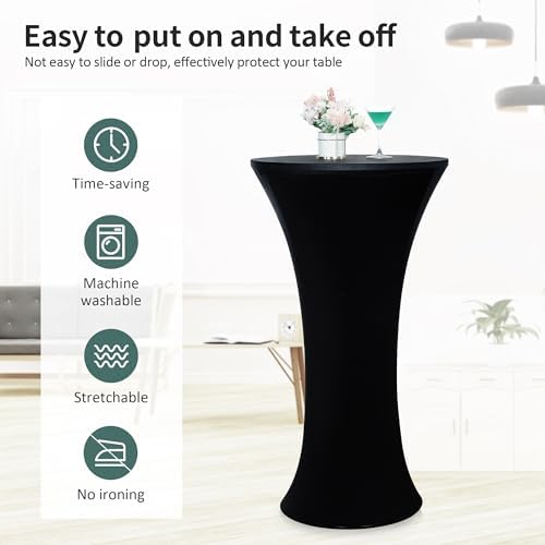 Wolkemer 4PCS Round Cocktail Table Cover
