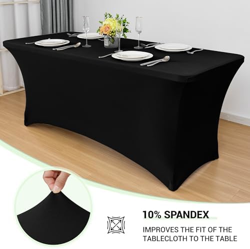 Obstal 6 Pack Stretch Spandex Table Covers for 6 Foot Tables