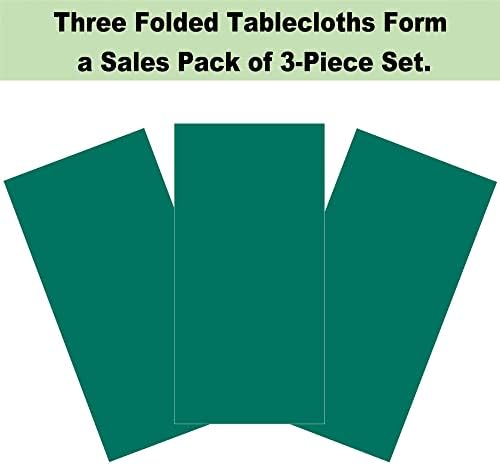 Dark Green Plastic Tablecloths 3 Pack for Outdoor Parties