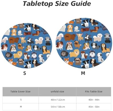 Cute Dogs Blue Tablecloth with Elastic Edge Small
