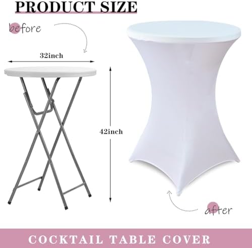HAORUI 10 Pack Spandex Table Covers for Round Tables