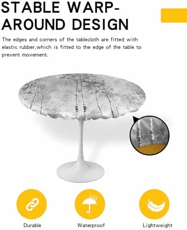 Elastic Waterproof Round Tablecloth 55-60 Inches
