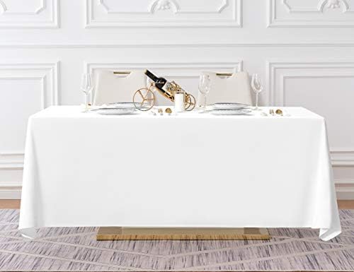 Surmente 2 Pack White Rectangle Tablecloth 90x132 Inch