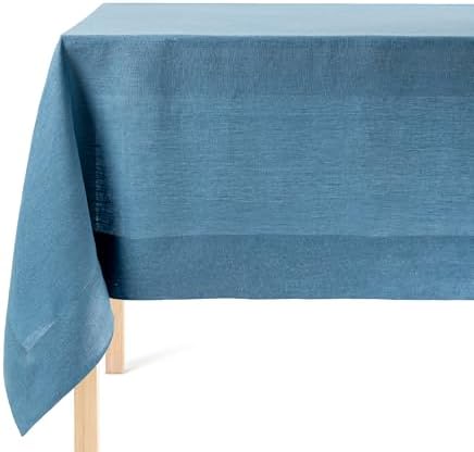 OverBack 100 Linen Woven Tablecloth - Blue 70x90