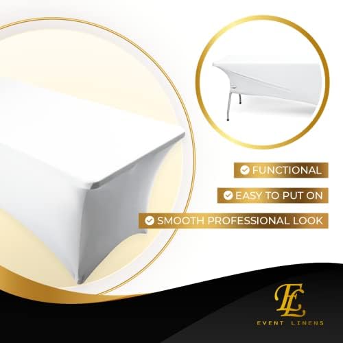 6ft Spandex Tablecloth Rectangular - Wedding Banquet Linen Cover
