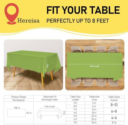 Lime Green Plastic Tablecloths 2 Pack for Parties