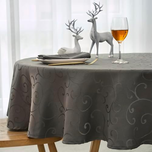 Marina Decoration Luxury Jacquard Tablecloth 60 Inch Round