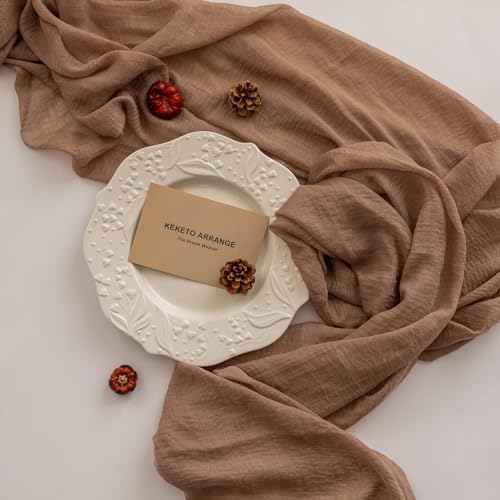 Nude Cheesecloth Table Runner 120 Inch Rustic Boho Decor