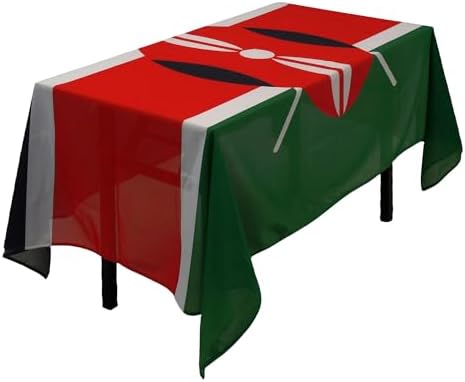 MSFHHA Rectangular Kenya Flag Tablecloth 59x83 Inches