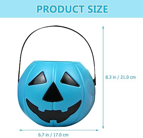 VOSAREA 2pcs Pumpkin Bucket Halloween Candy Server with Handles