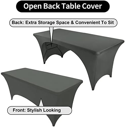FestiCorp Gray Spandex Table Cover for 8 Foot Table