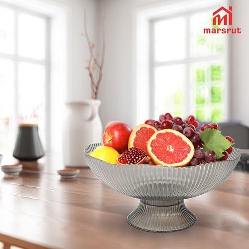 Marsrut Grey Plastic Vintage Fruit Bowl Storage Basket