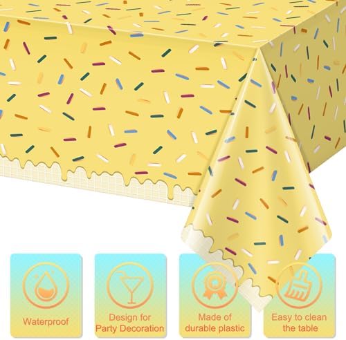Hallswl 6 Pack Ice Cream Themed Tablecloths