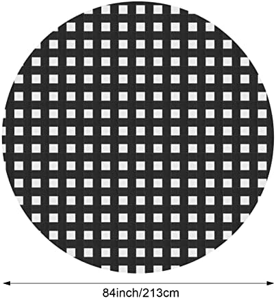 Disposable Checkered Round Tablecloth 84 Buffalo Plaid 6 Pieces