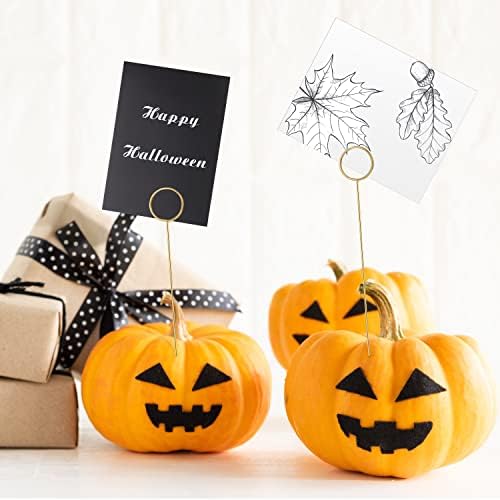 Hotop 30 Pcs Gold Floral Card Holder Stick for Wedding and Party