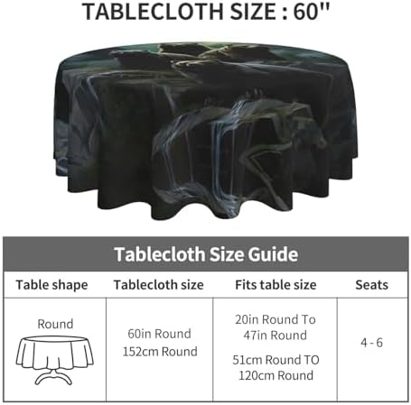 60 Inch Round Black Bear Tablecloth for Holiday Parties