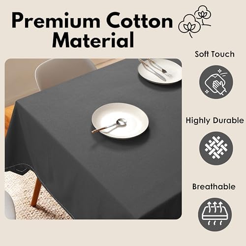 Softopia Cotton Grey Table Cloth 60x84 Rectangle