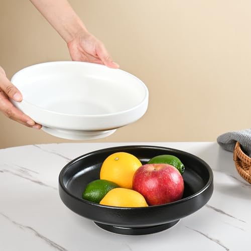 SLIVOUS Ceramic Fruit Bowl 102 Inch Black