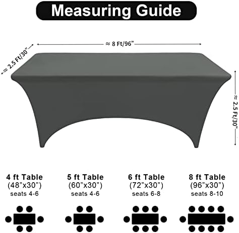 FestiCorp Gray Spandex Table Cover for 8 Foot Table