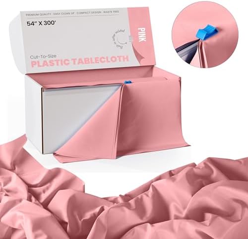 Exquisite Pink Plastic Table Cover Roll