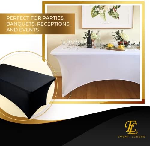 Luxury Black 6ft Spandex Tablecloth Fitted Cover