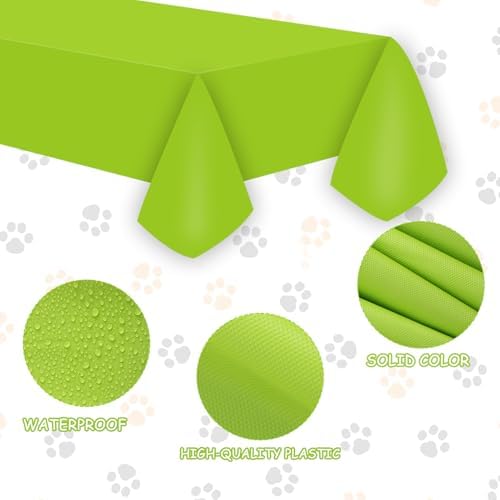 12 Pcs Puppy Dog Paw Print Color Plastic Tablecloths