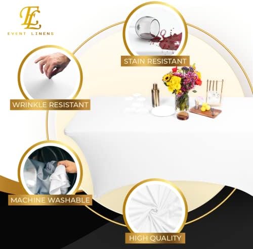 6ft Spandex Tablecloth Rectangular - Wedding Banquet Linen Cover
