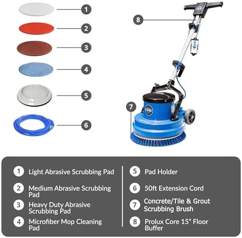 Prolux Core 15 Inch Heavy Duty Floor Buffer Scrubber and Polisher
