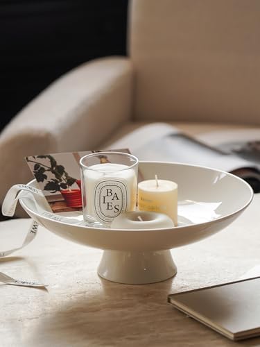 Kanwone Large Ceramic Fruit Bowl - 115 Inches White