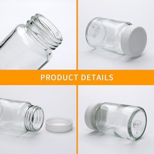 48 Pack 2 Oz Juice Shot Bottles with Caps Glass Mini Jars