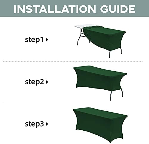 CWK 6FT Waterproof Stretch Spandex Table Cover - Blackish Green