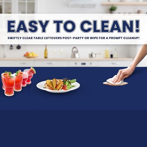 Grandipity Navy Blue Plastic Table Cloth 6 Pack 54in x 108in