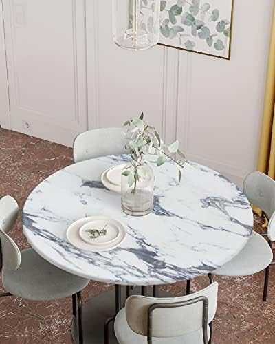 Modern Marble Striped Tablecloth for Round Tables 55-60in