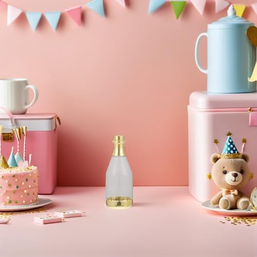20 PCS Gold Candy Bottles - Clear Mini Party Favor Containers