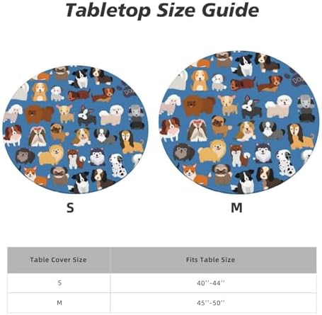 Cute Dogs Blue Tablecloth with Elastic Edge Small