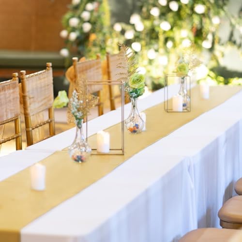 10 Pack Light Gold Satin Table Runner 12x108 Inch