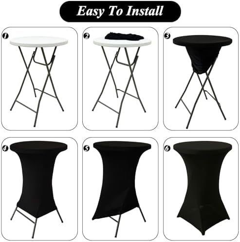 4 Pack Cocktail Table Covers 32x43 Inch Round Tablecloths for Party Wedding Banquet