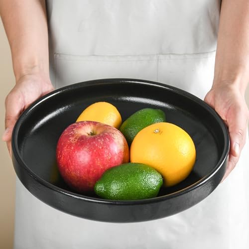 SLIVOUS Ceramic Fruit Bowl 102 Inch Black
