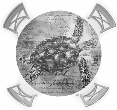 Grey Turtle Round Waterproof Table Cover 36-44 Inches