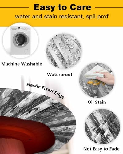 ZOE GARDEN Abstract Tree Round Waterproof Table Cover