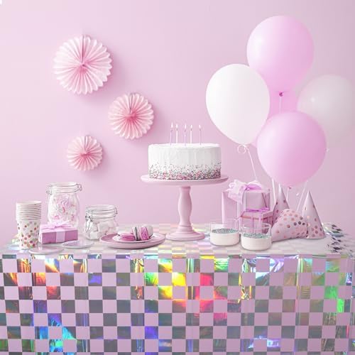 FunnyPars 3 Pack Iridescent Purple Tablecloths